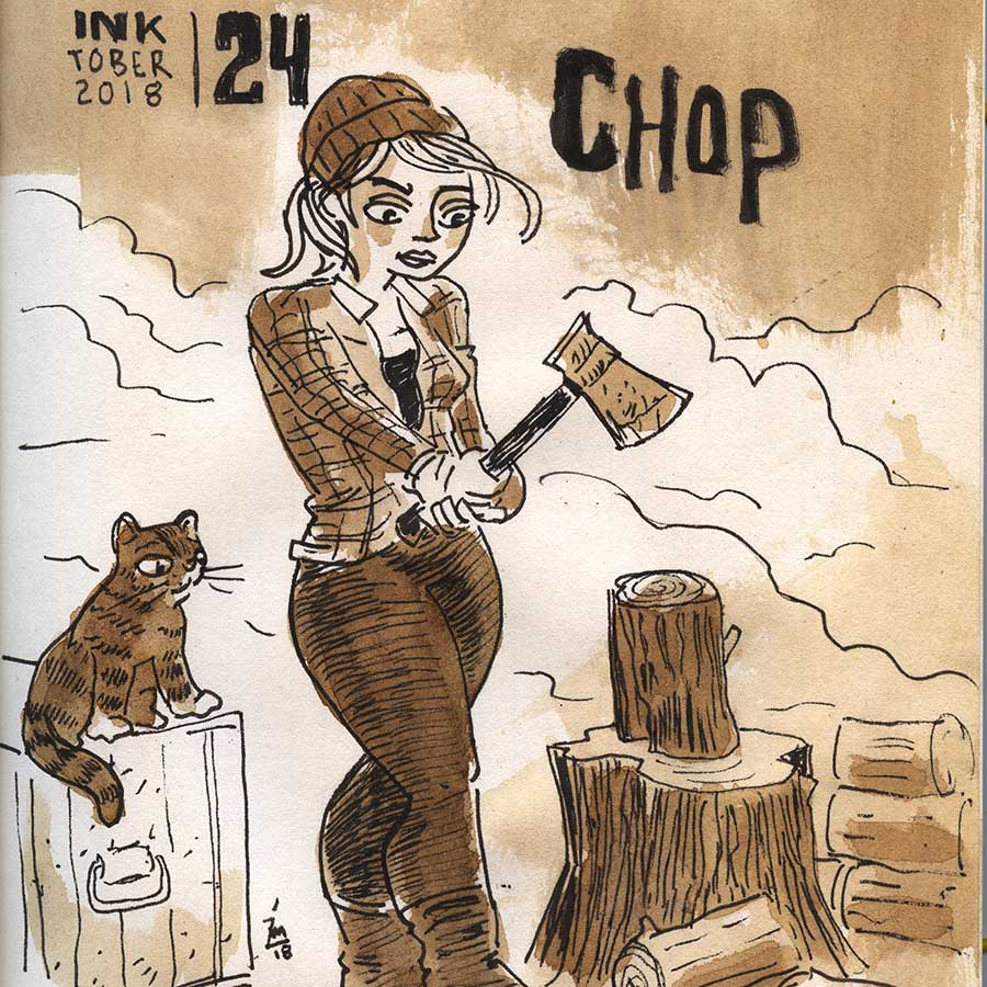 illustration title: Inktober 24: Chop.