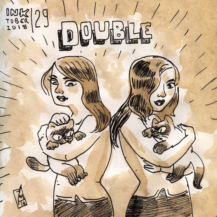 illustration title: Inktober 29: Double.