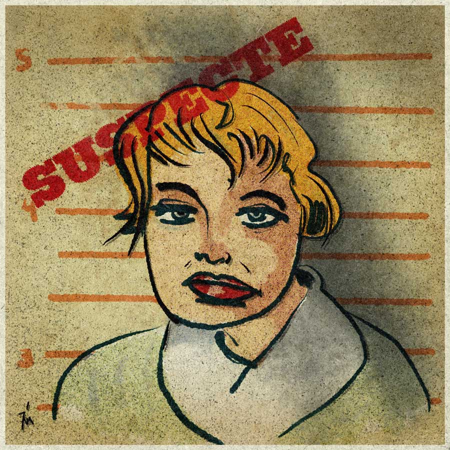 illustration titled: Suspecte