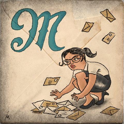 the letter M.