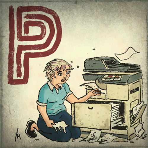 the letter P.