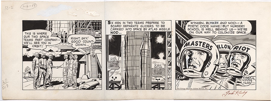 image of original art of Skymasters by Jack Kirby and Wally Wood.