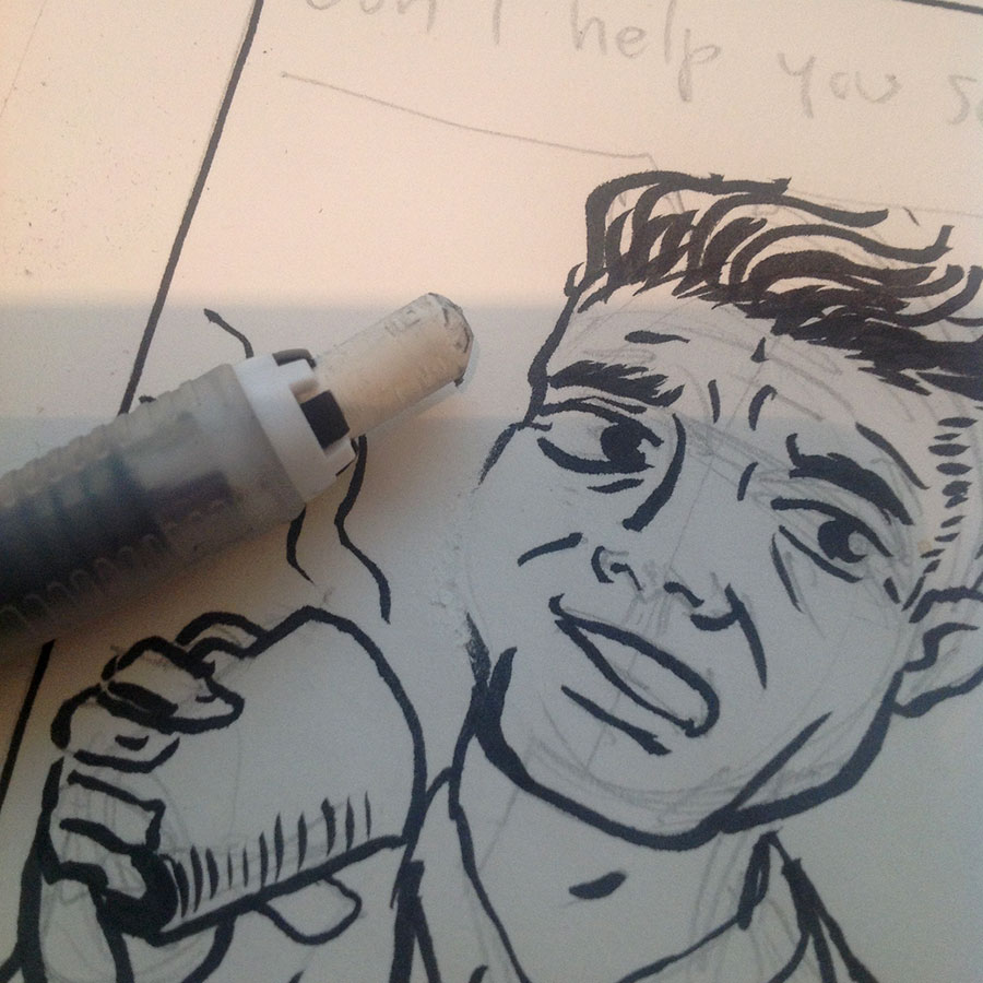 After scraping off the ink, use an eraser to clean up.