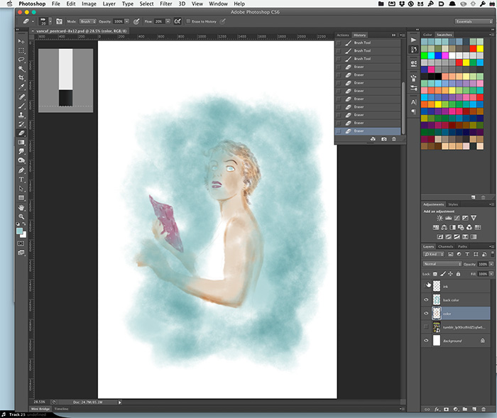 Digital colours for postcard art