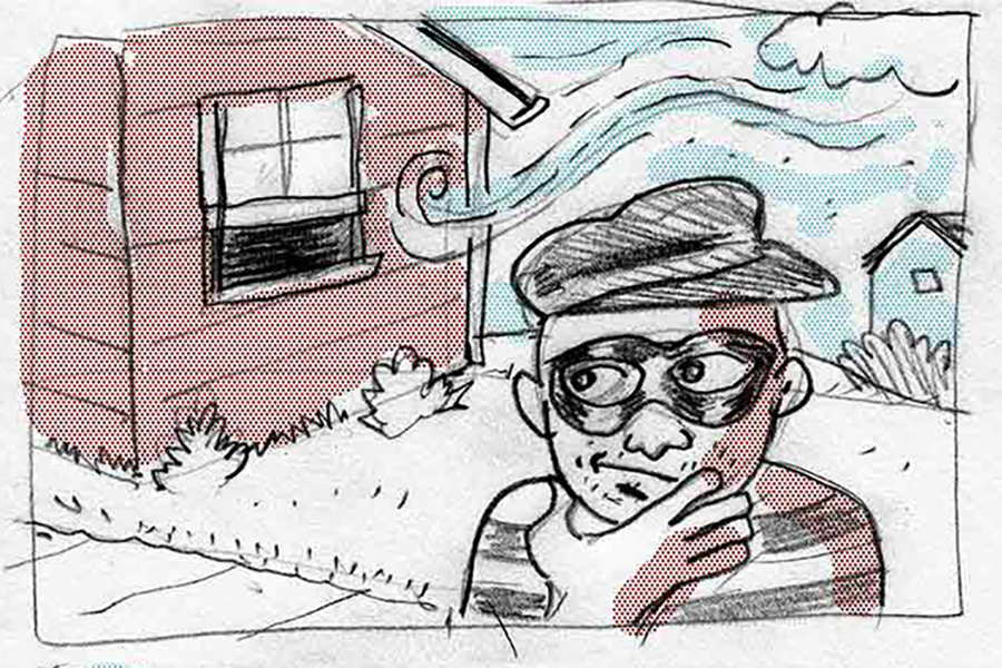 original sketch for a magazine illustration