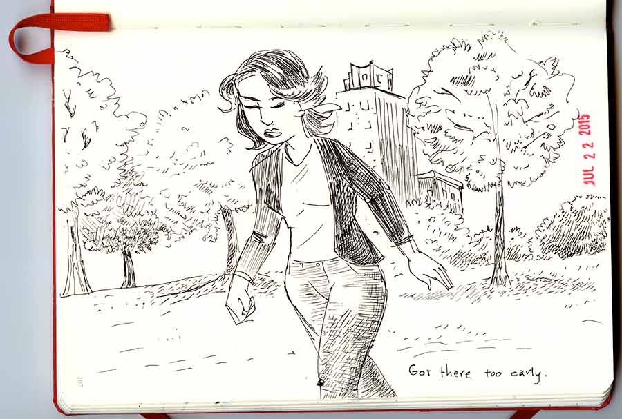 Illustration titled: Got There Too Early.