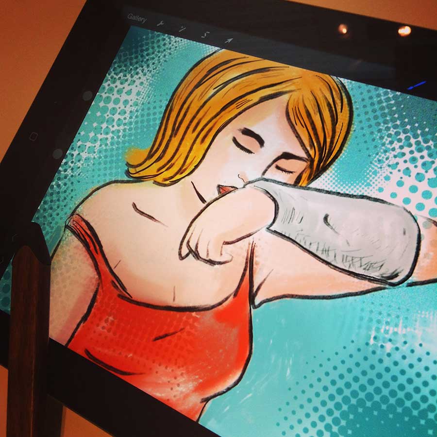 Digital sketching on a hot evening.