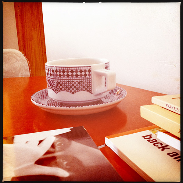 first cup photo: drawing and reading.