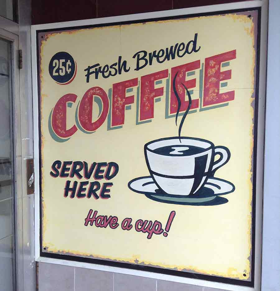 photo coffee painted on a wall. Vancouver, BC, CANADA.