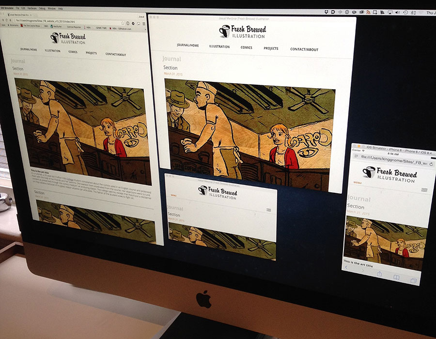 photo of computer desktop and a website redesign.
