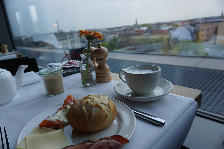 Photo of a coffee cup overlooking Berlin, Germany